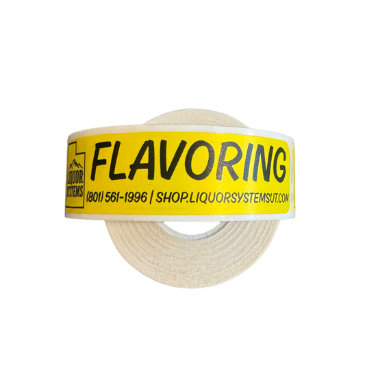 Roll of 250 flavoring labels to identify liquor bottles as a secondary liquor for drinks. These work great to satisfy the DABS requirement of labeling flavoring bottles in Utah.